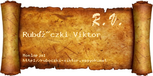 Rubóczki Viktor névjegykártya